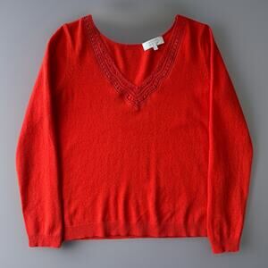 Sezane Janelle Sweater Women's Small Red Wool Cashmere Glam Boho New York